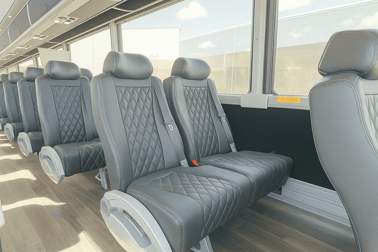 interior of Coach Bus Santa Clara charter bus